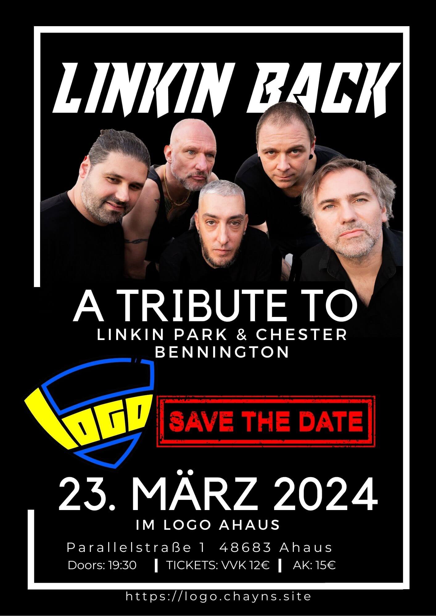 Tribute-Band-Konzertplakat für Linkin Park.