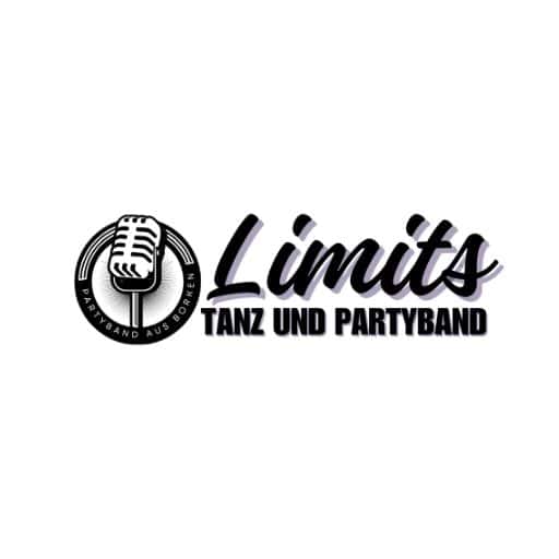 Logo der Tanz- und Partyband "Limits" mit Mikrofon.