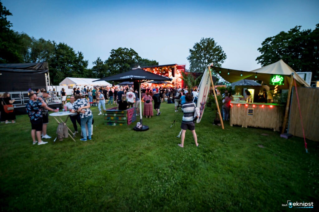Open-Air-Konzert mit Menschenmenge auf grüner Wiese