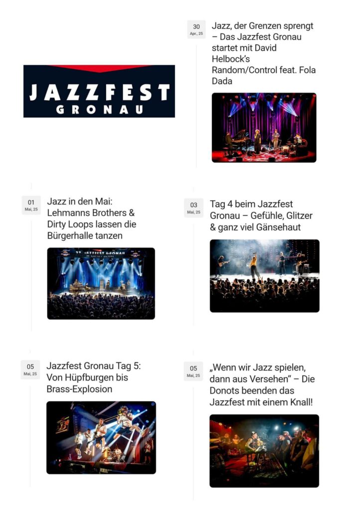 Jazzfest Gronau Plakat und Veranstaltungsprogramm