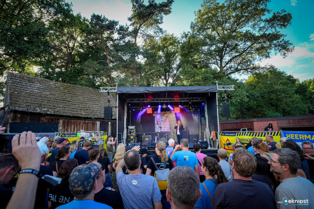 Konzert im Freien mit Bühne und Publikum