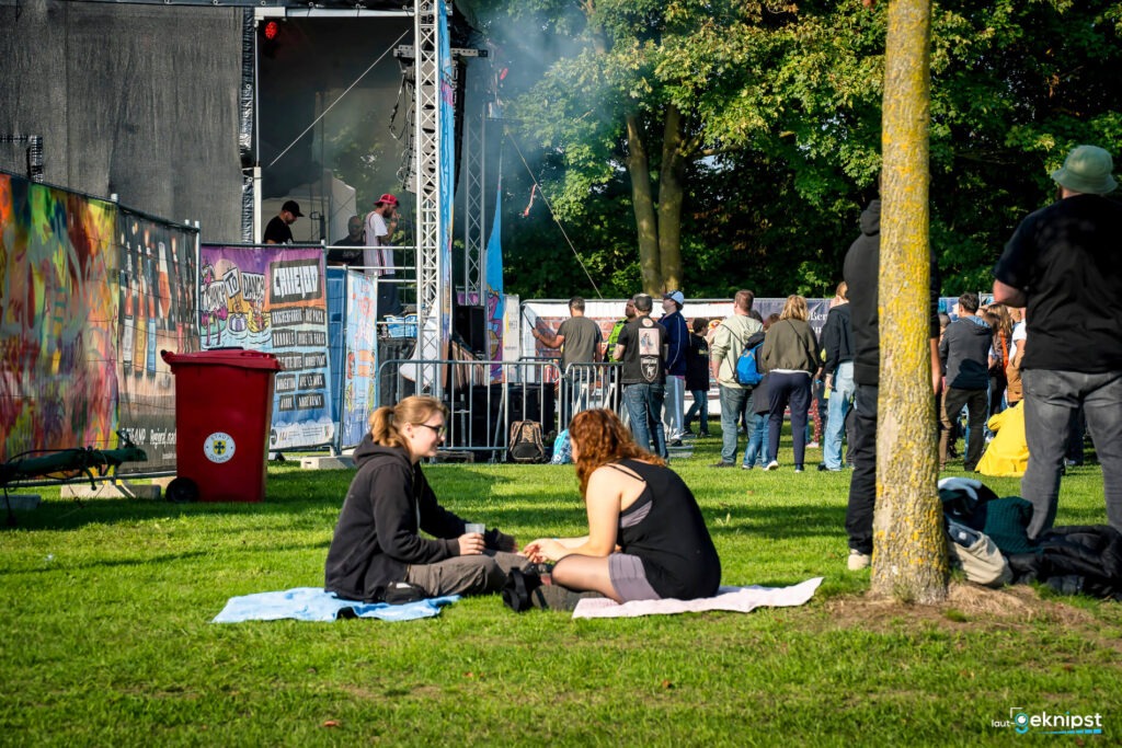 Open-Air-Konzert mit Zuschauern im Park
